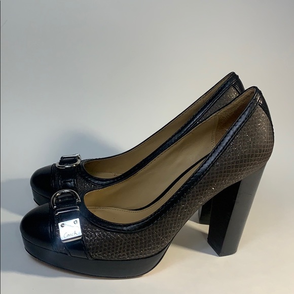 Coach platform heels size 8 M snake skin - Picture 6 of 11